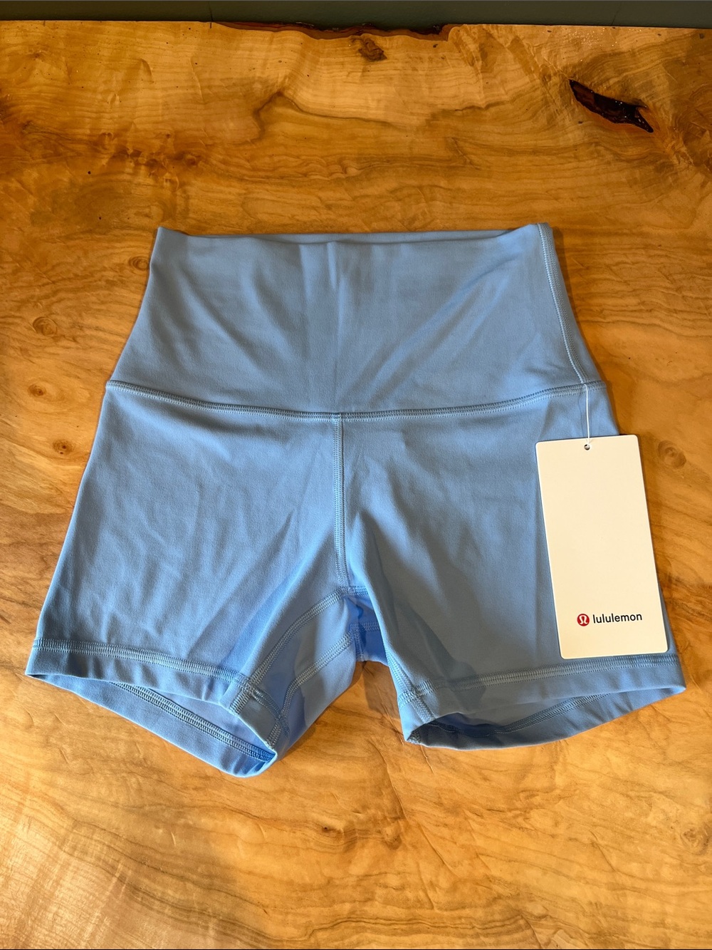 lululemon athletica Sky Blue High-Rise Bike Shorts